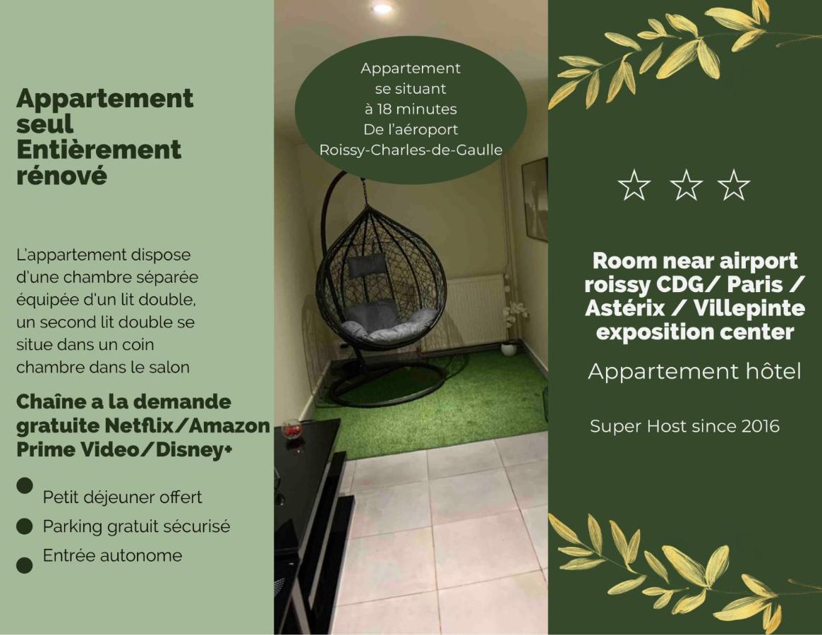 Appartement cosy proche Roissy CDG Astérix DisneyLand Paris Goussainville  Extérieur photo